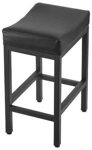 VEVOR Bar Stool Set of 2, PU Leather Counter Height Stools, 62cm Barstool with Saddle-Seat and Metal Legs, Easy Assembly Backless Bar Chair, Island Barstools for Kitchen, Dining Room, Cafe, Black