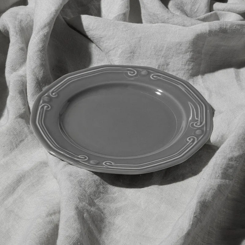 ESTIA ΠΙΑΤΟ ΡΗΧΟ ATHÉNÉE ΠΟΡΣΕΛΑΝΙΝΟ ΑΝΑΓΛΥΦΟ 20cm GREY