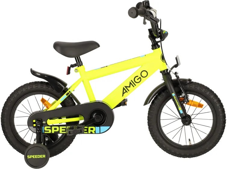 Speeder 14 Inch 24 cm Boys Coaster Brake YellowBlackAMIGO