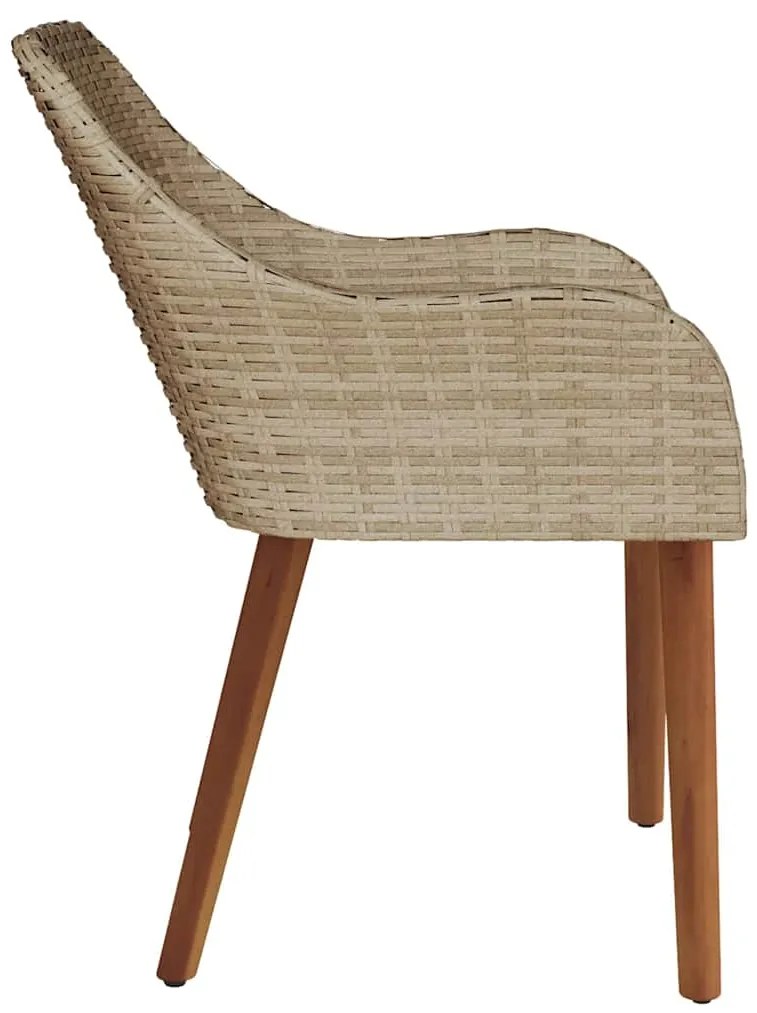 vidaXL Καρέκλα Κήπου 2 pcs Μπεζ 55 x 62.5 x 82 εκ. συνθετικό ρατάν