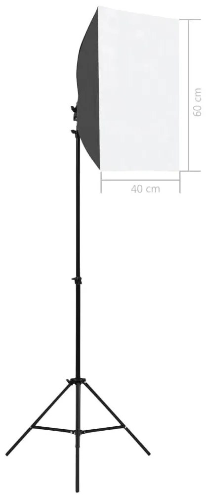 Φωτιστικά Studio Επαγγελματικά 2 τεμ. Μαύρα 40x60 εκ. Ατσάλινα - Μαύρο