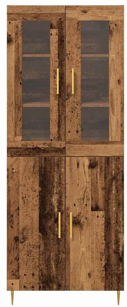 vidaXL Highboard Επιτοίχιο 2 pcs Παλαιό ξύλο 69.5 x 34 x 180 εκ.