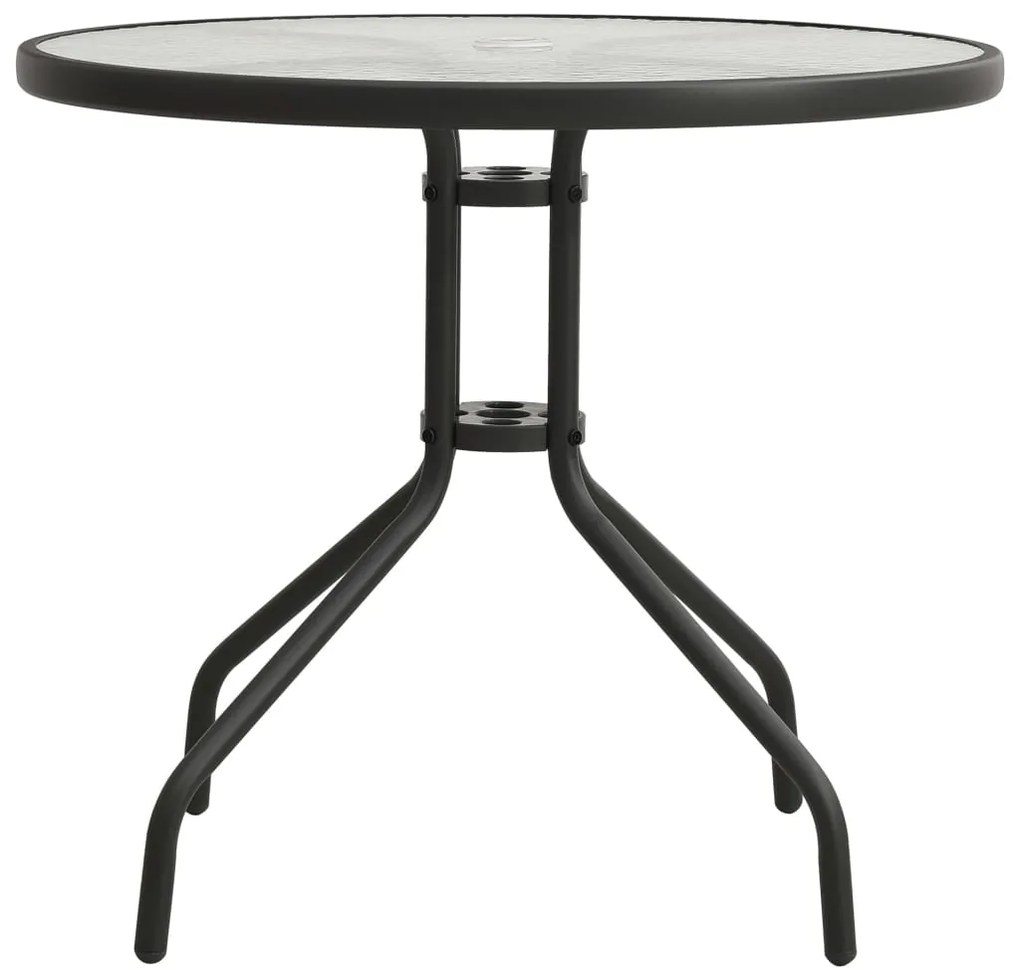 vidaXL Τραπέζι Bistro Ανθρακί Ø80 x 71 εκ. Ατσάλινο
