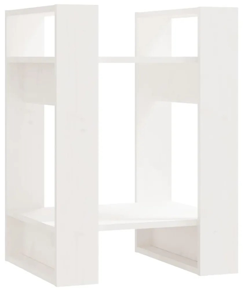 vidaXL Βιβλιοθήκη/Διαχωριστικό Χώρου Λευκό 41x35x57 εκ. Μασίφ Πεύκο