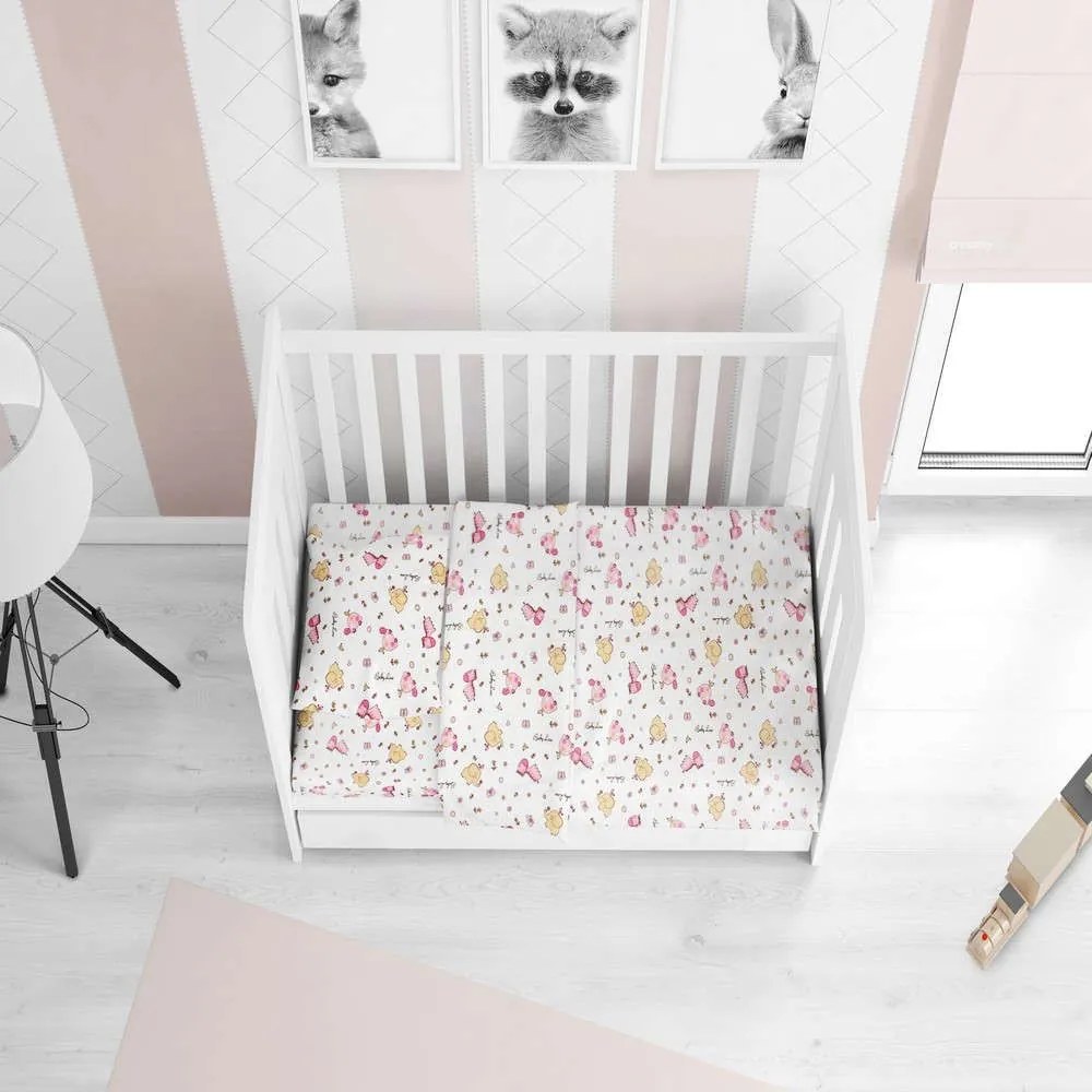 Παπλωματοθήκη Βρεφική Elephant 172 Pink DimCol 120x160cm 100% Cotton