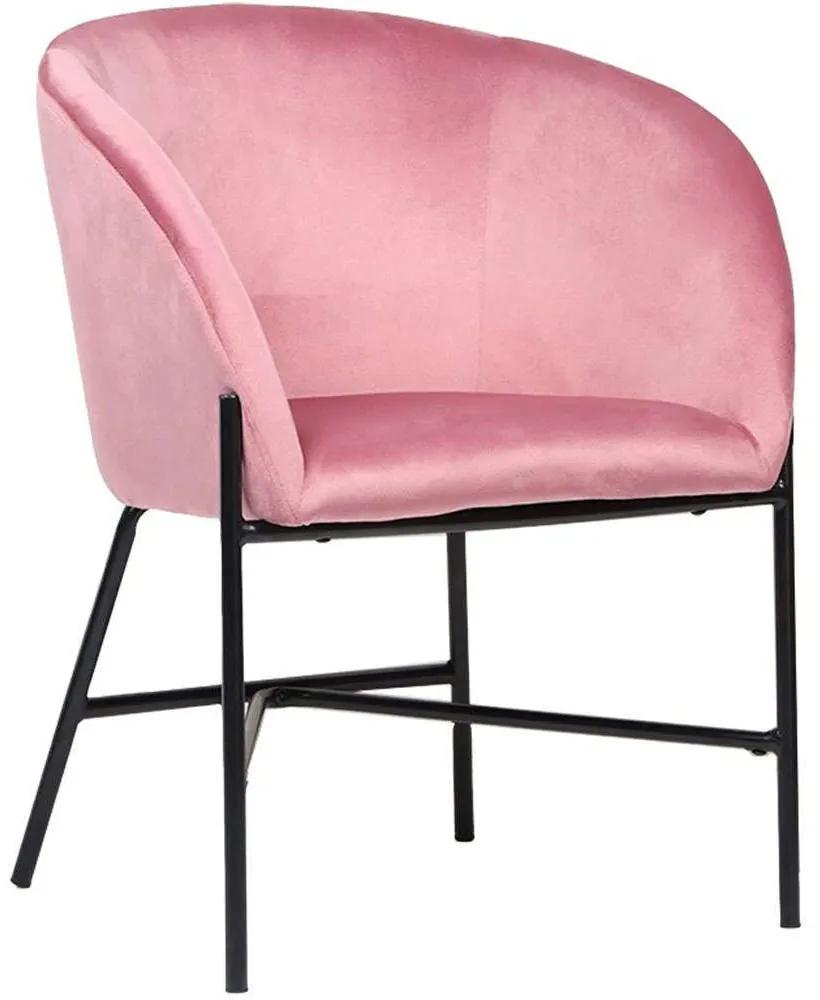 Πολυθρόνα Julia 222-000018 61x57x74cm Pink Βελούδο, Μέταλλο