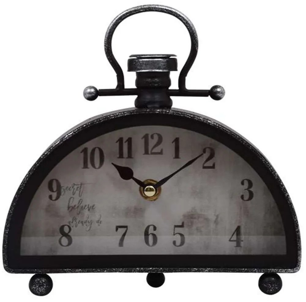 Ρολόι Επιτραπέζιο Vintage Lantern 125-222-347 18,5x5,5x18,5cm Black Metal