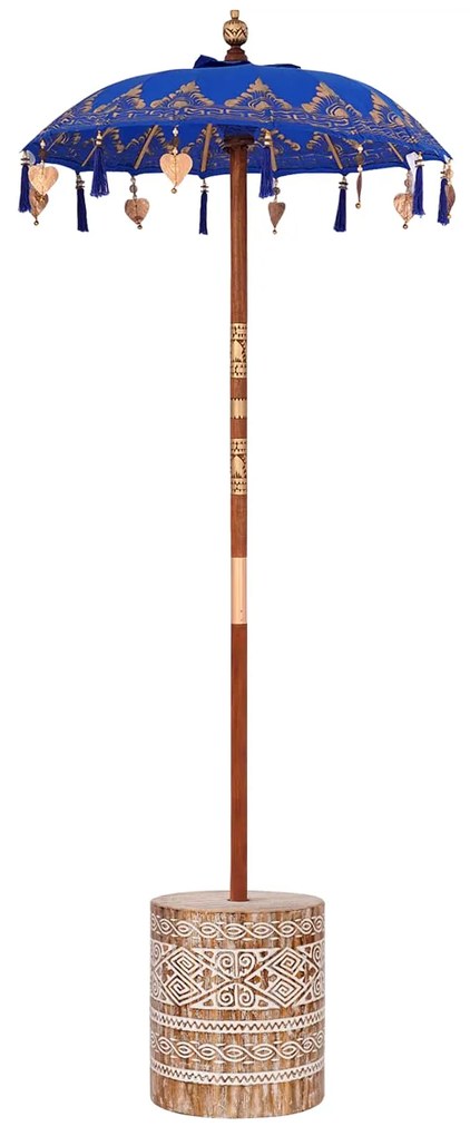 Μπαλινέζικη ομπρέλα με βάση Μπλε 95 x 95 x 260 εκ. Βαμβάκι
