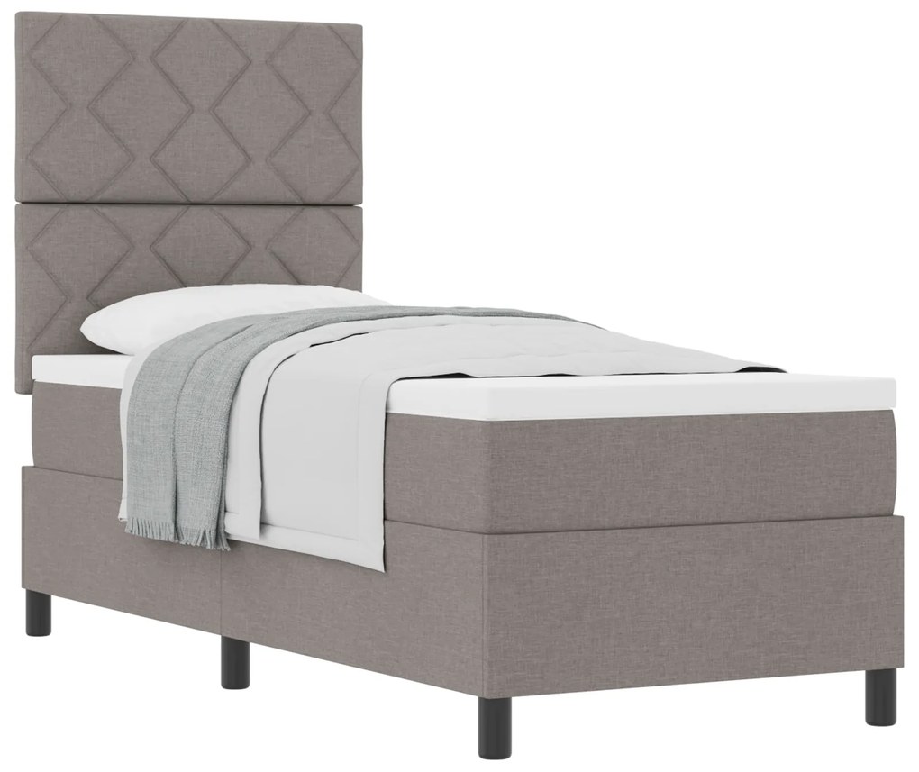 vidaXL Κρεβάτι με ελατήρια με στρώμα Taupe 80 x 200 cm ύφασμα