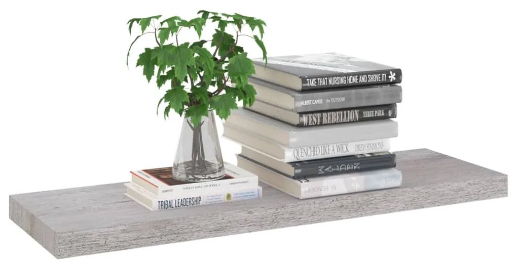 vidaXL Ράφι Τοίχου Γκρι Σκυροδέματος 80x23,5x3,8 εκ. από MDF