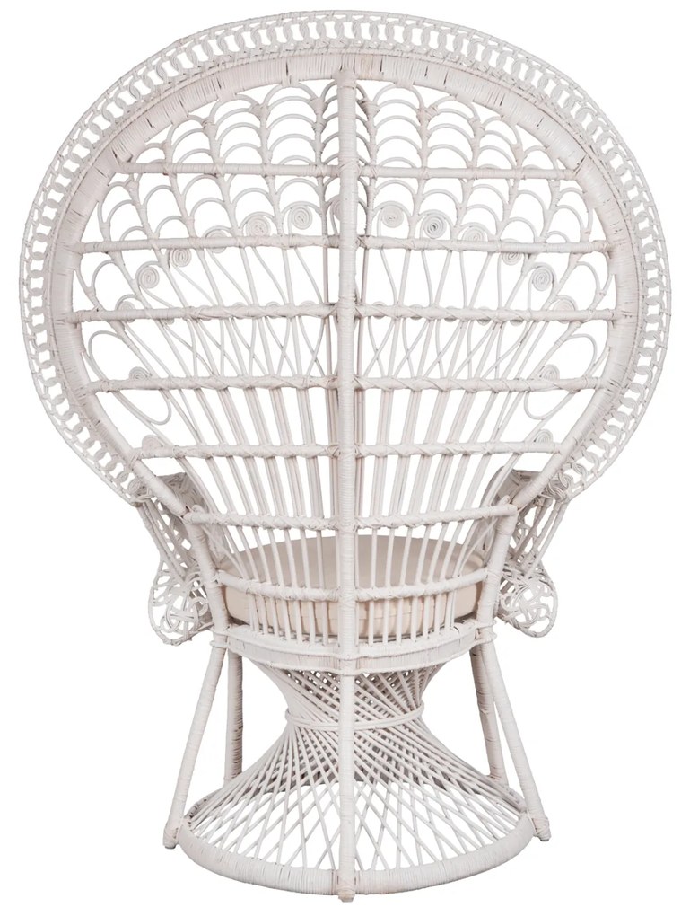 ΠΟΛΥΘΡΟΝΑ ROYAL PEACOCK HM9342.02 RATTAN ΣΕ ΛΕΥΚΟ-ΜΑΞΙΛΑΡΙ ΛΕΥΚΟ 114x72x150Yεκ. - HM9342.02