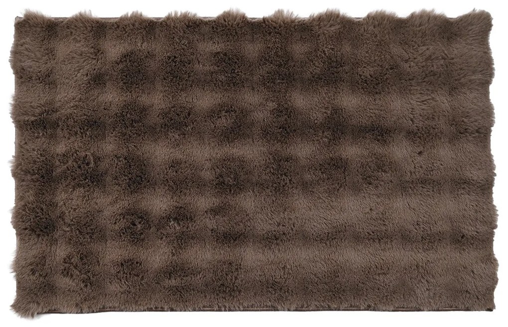 Χαλί "BUBBLE" με ανάγλυφο πέλος γούνας σε χρώμα καφέ 200x250