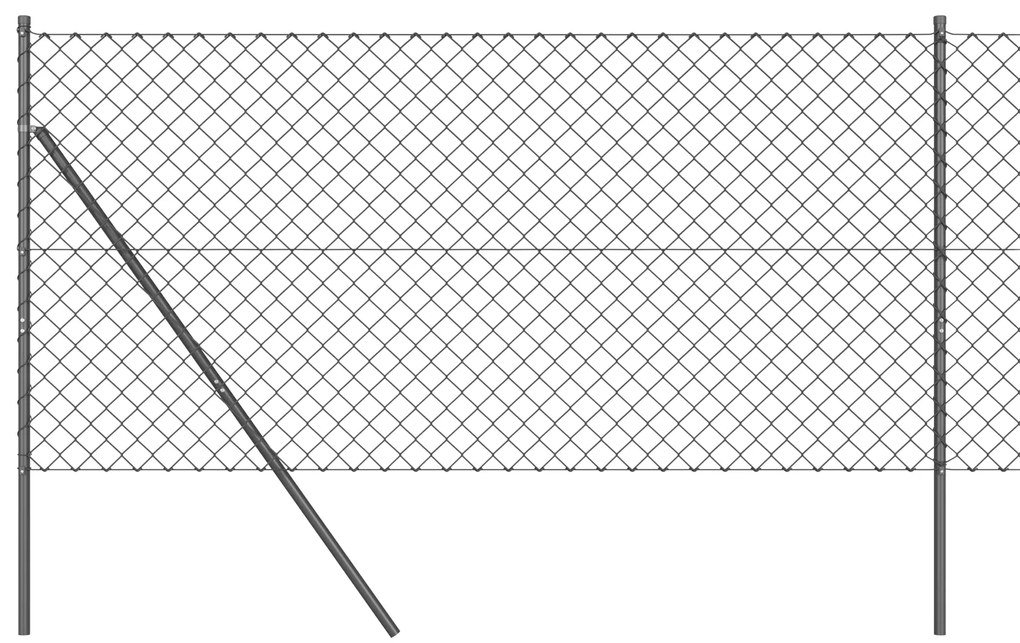 vidaXL Σετ Στύλων Φράχτη Γκρι 1.2 x 10 m Επικαλυμμένος Χάλυβας