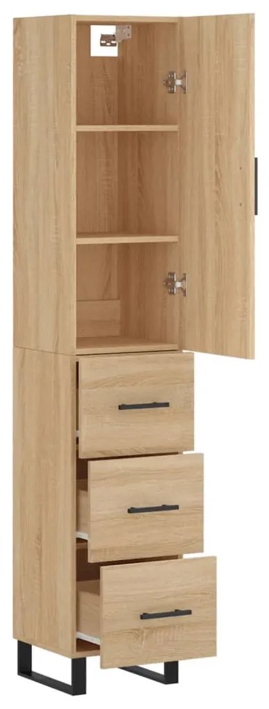 vidaXL Μπουφές Sonoma δρυς 34,5 x 34 x 180 εκ. από Επεξεργασμένο Ξύλο