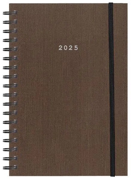 Next ημερολόγιο 2025 fabric plus ημερήσιο σπιράλ καφέ 14x21εκ.  τμχ.