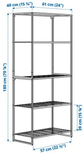 JOSTEIN ραφιέρα/εσωτερικού/εξωτερικού χώρου/σύρμα, 61x40x180 cm 794.372.06