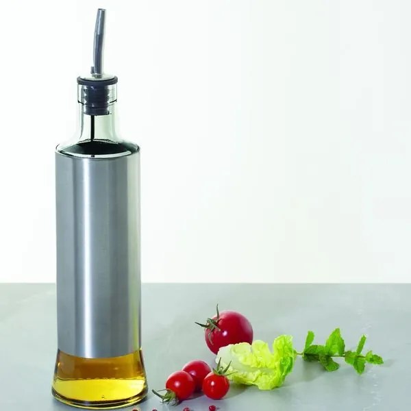 5five Μπουκάλι - Δοχείο Λαδιού Με Ροή 500ml Φ7.3xΥ30cm Inox-Γυαλί 181822
