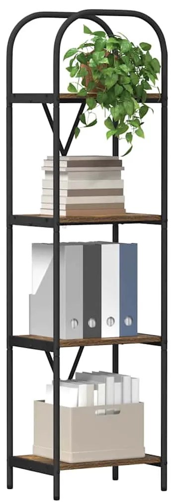 vidaXL Ράφι Βιβλίων Καπνιστό Δρύς 40 x 30 x 146 εκ Επεξεργασμένο ξύλο