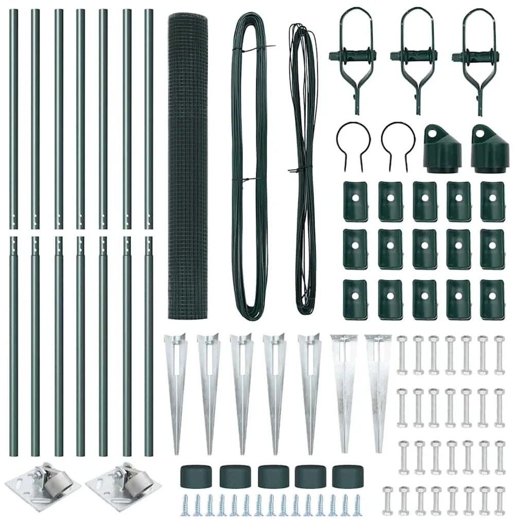 vidaXL Στύλος Περιφράξεων Πράσινο 10 x 1 μ (25 x 25 mm πλέγμα) Ατσάλι