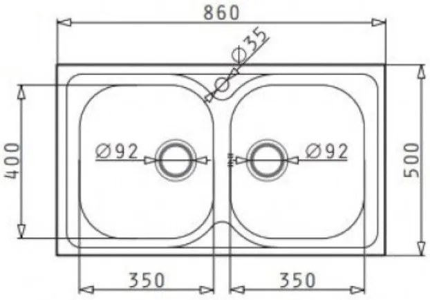 Νεροχύτης Maidsinks Inset 2B-86 x 50 εκ.