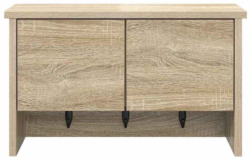 vidaXL Τοίχου Κρεμάστρα με ράφι Επιτοίχιο Sonoma Δρυς 50 x 20 x 30 εκ.