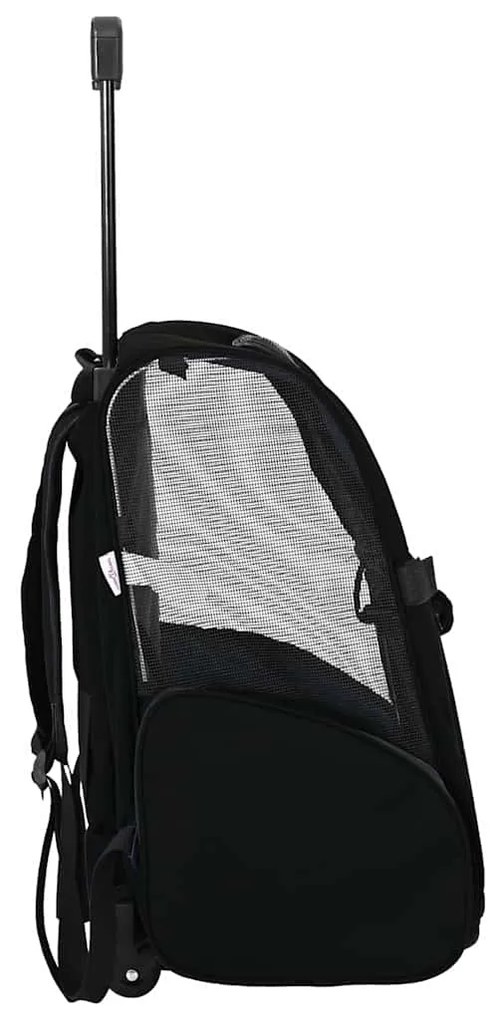 vidaXL Καρότσι Κατοικίδιων 3 σε 1 Μαύρο Ύφασμα Oxford 48x32x57 εκ.