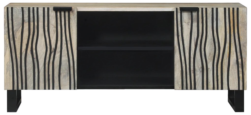 vidaXL Ντουλάπι TV Λευκό 160 x 30 x 30.5 εκ. Μασίφ ξύλο μάνγκο