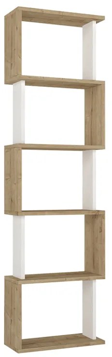 Βιβλιοθήκη Alvina Megapap χρώμα sapphire oak - λευκό 45x19,6x158,8εκ.