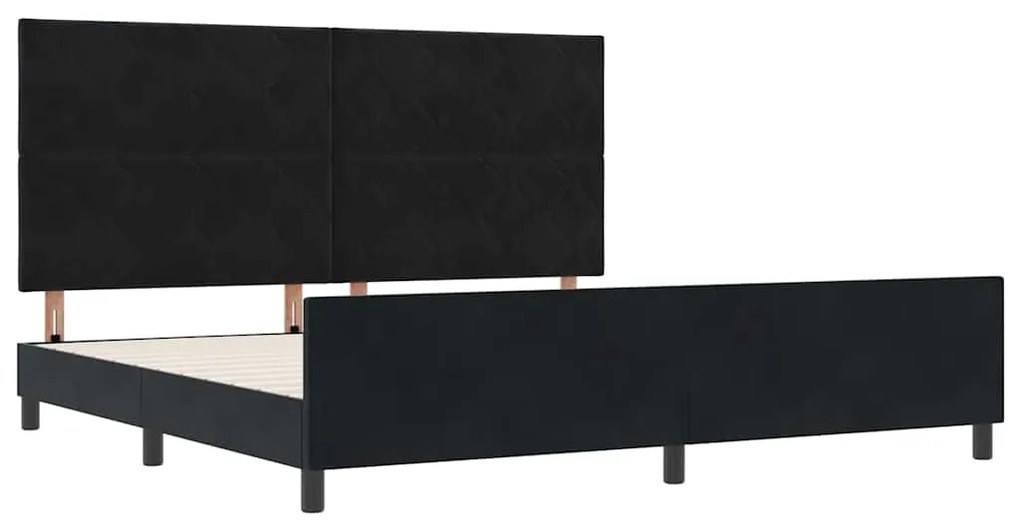 vidaXL Σκελετός Κρεβατιού με κεφαλάρι Μαύρο 200 x 200 cm Βελούδο