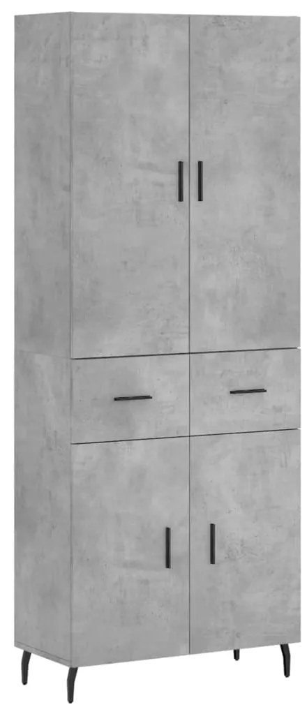 vidaXL Ντουλάπι Γκρι Σκυροδέματος 69,5x34x180 εκ. Επεξεργασμένο Ξύλο