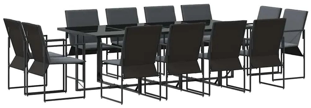 vidaXL Σέτ φαγητού για κήπο 13 pcs Μαύρο Ατσάλι