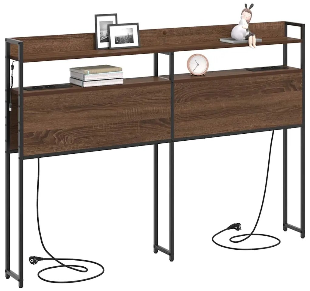 vidaXL Κεφαλάρι Αποθήκης με ράφι Καφέ δρυς 140 cm Επεξεργασμένο ξύλο