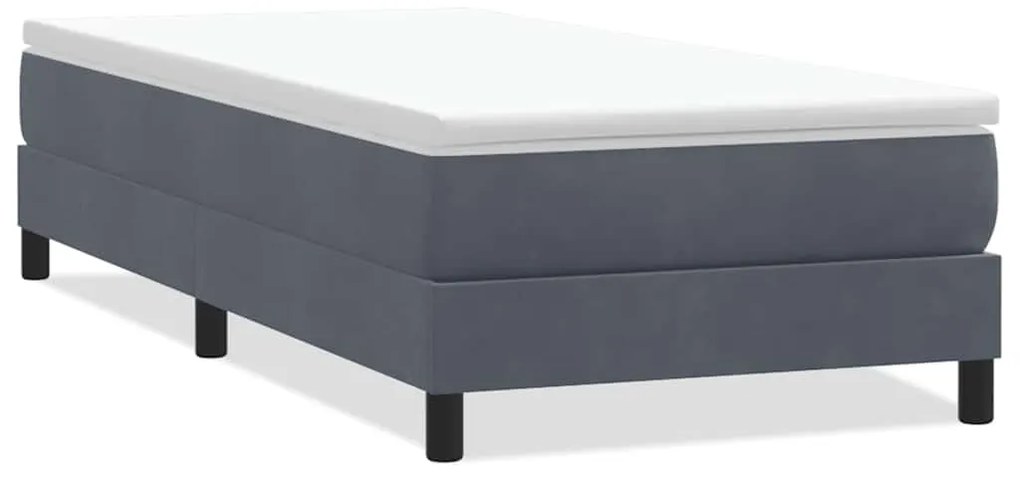 Κρεβάτι Boxspring χωρίς Στρώμα Σκούρο Γκρι 80x220 εκ. Βελούδινο 3315850