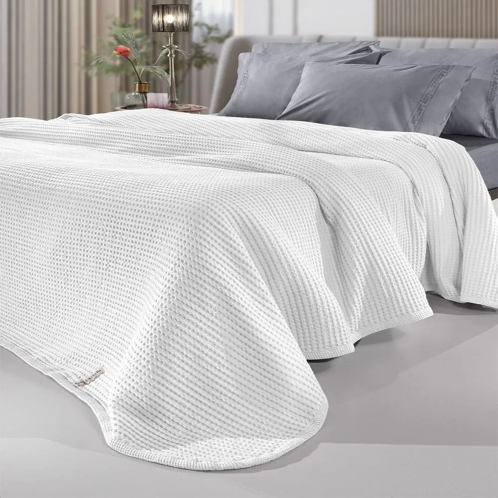 Κουβέρτα Eternity Snow White Guy Laroche Υπέρδιπλo 230x240cm 100% Βαμβάκι