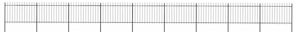 vidaXL Κάγκελα Περίφραξης με Λόγχες Μαύρα 15,3 x 1,2 μ. από Χάλυβα