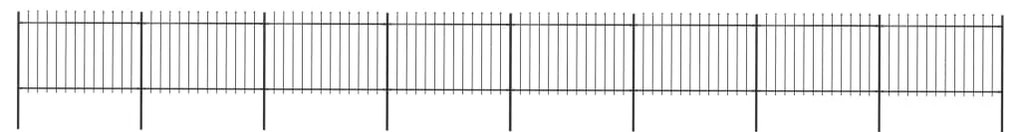 Κάγκελα Περίφραξης με Λόγχες Μαύρα 13,6 x 1,2 μ. από Χάλυβα