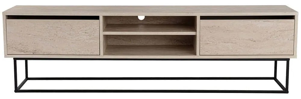 Έπιπλο Τηλεόρασης Escape 854KLN3089 180x40x50cm Travertine Beige-Black