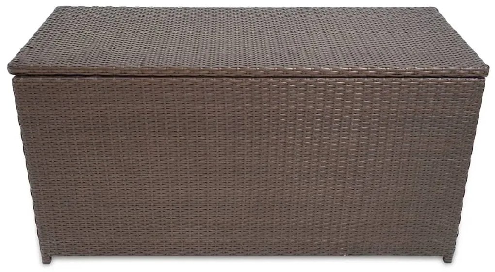 vidaXL Κουτί Αποθήκευσης Κήπου Καφέ 120x50x60 εκ. από Συνθετικό Ρατάν