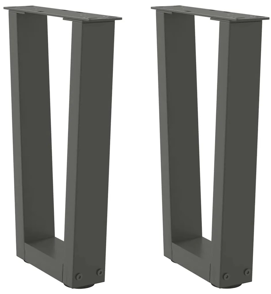 Πόδια Τραπεζιού Σαλονιού Σχήματος V 2 τεμ. Ανθρακί 28x(42-43,3) εκ. Ατσάλι