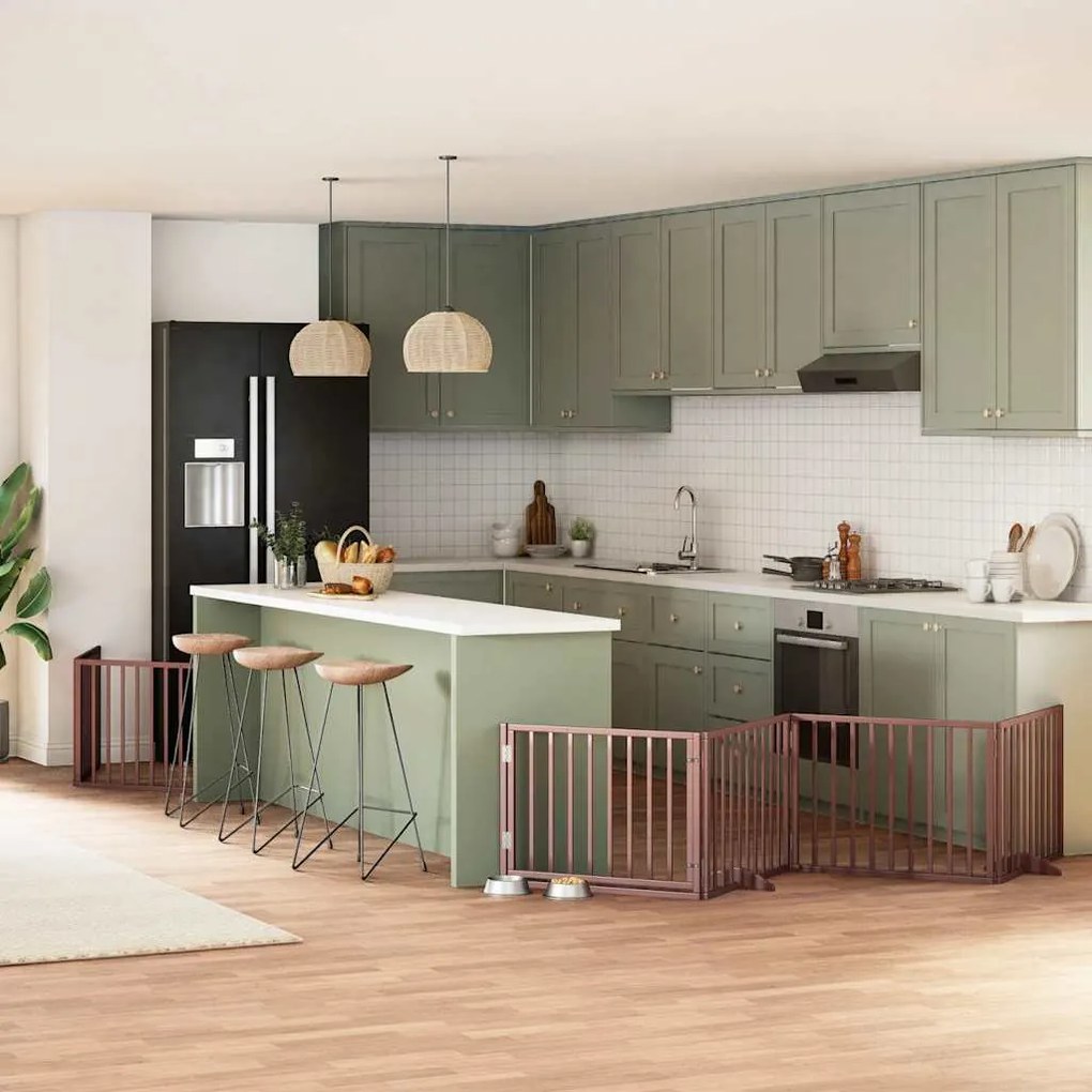 Διαχωριστικό Σκύλων/Πόρτα Πτυσσόμενο 10 Πάνελ 800εκ Ξύλο Λεύκας