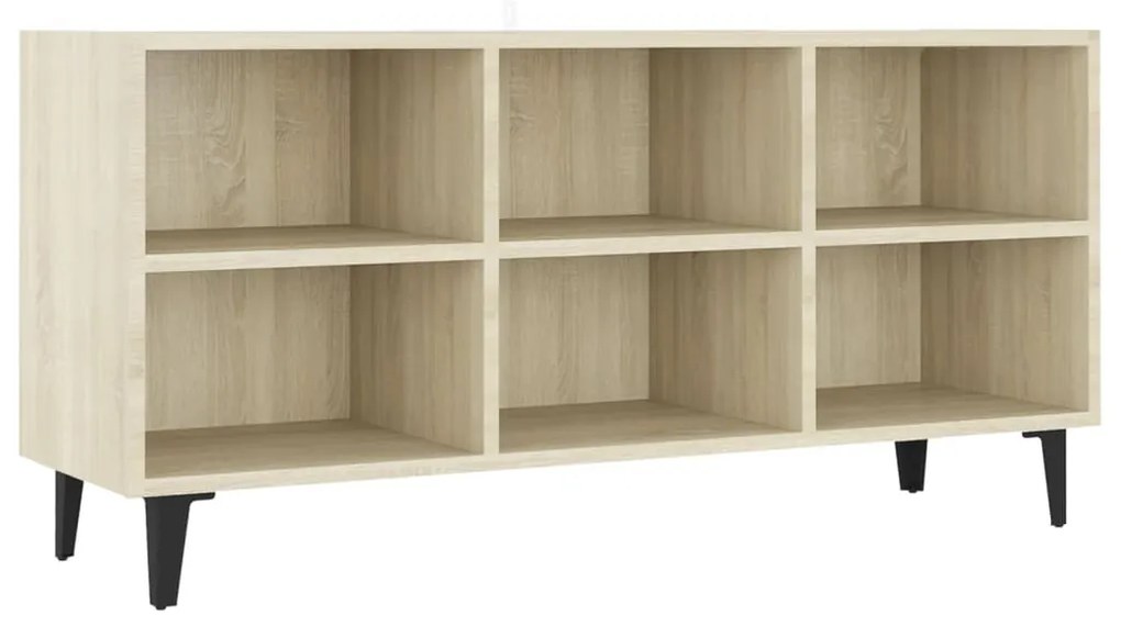 vidaXL Έπιπλο Τηλεόρασης Καπνιστή Δρυς 103,5x30x50 εκ Μεταλλικά Πόδια