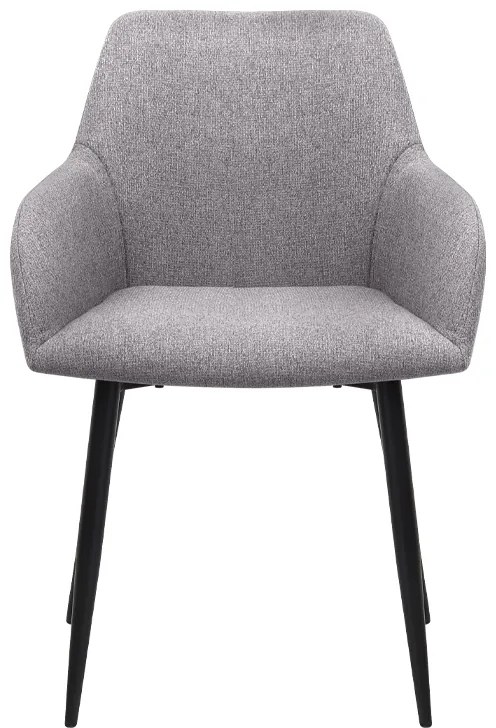 Πολυθρόνα τραπεζαρίας Monica Megapap ανοιχτό μπεζ ύφασμα - μεταλλικό μαύρο πόδι 54x57x84εκ.