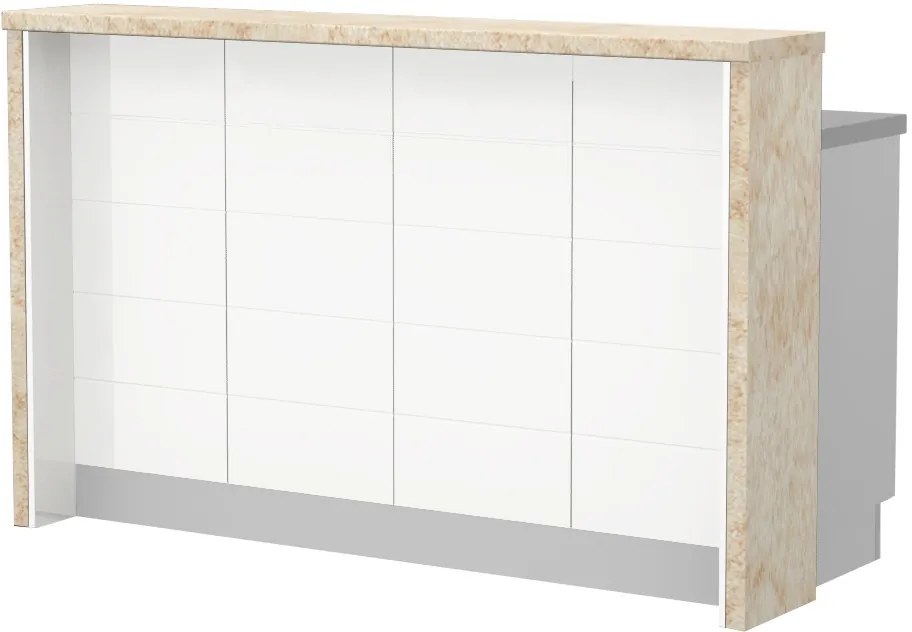 Πάγκος νησίδας Hudson-Μήκος: 160 εκ.-Λευκό-Latino Marble