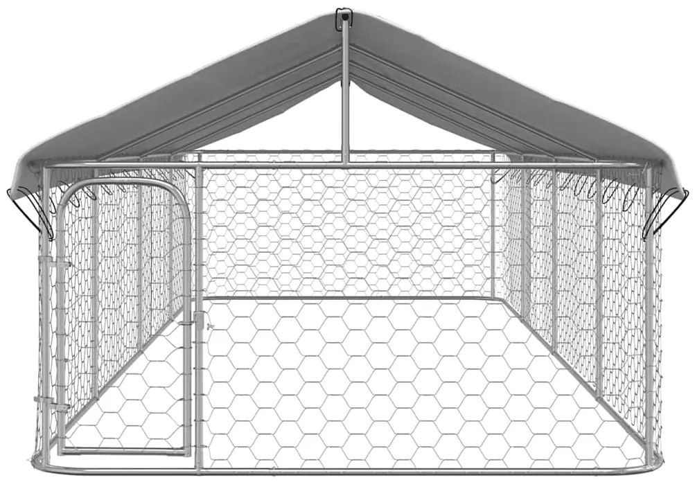 vidaXL Κλουβί Σκύλου Εξωτερικού Χώρου 600 x 200 x 150 εκ. με Στέγαστρο