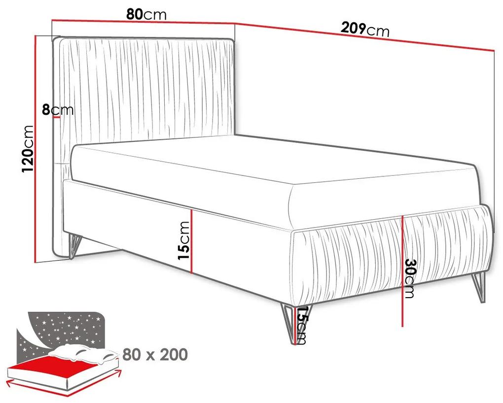 Κρεβάτι Logan 112, Μονόκλινο, Ανοιχτό καφέ, 80x200, Ταπισερί, Τάβλες για Κρεβάτι, 80x209x120cm, 47 kg, Στρώμα: Ναι | Epipla1.gr