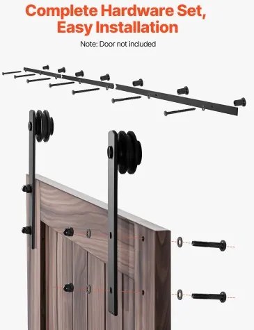 VEVOR 10FT Sliding Barn Door Hardware Kit for Single Sliding Barn Door I-shape