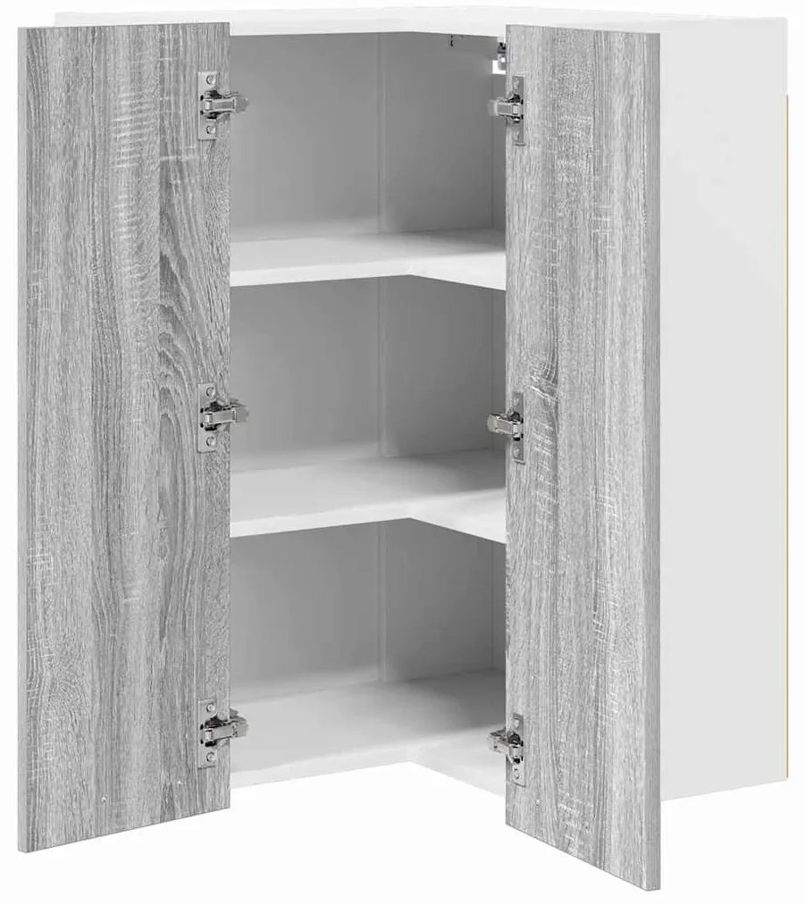 vidaXL Κρεμαστό ντουλάπι Riga Γκρι Σομόνα και Λευκό 57 x 57 x 80 εκ.