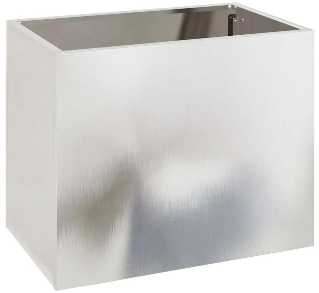 vidaXL Γλάστρα Κήπου Ασημί 50 x 32 x 40 εκ. Ανοξείδωτο ατσάλι