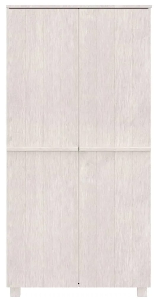 vidaXL Ντουλάπα HAMAR Λευκό 89 x 50 x 180 εκ. από Μασίφ Ξύλο Πεύκου