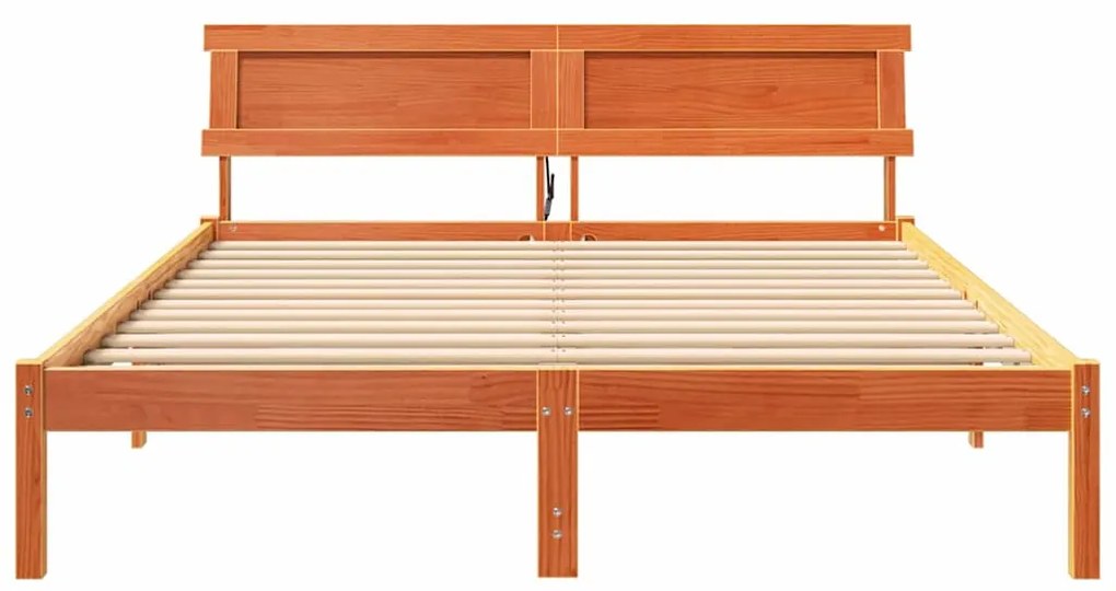 vidaXL Σκελετός Κρεβατιού Καφέ κεριού 140 x 200 cm Μασίφ ξύλο πεύκου